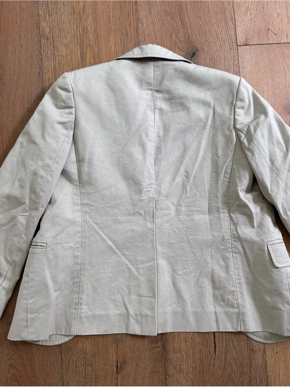 Crewcuts Thompson Beige Kids Blazer with Light Blue Lining - size 8